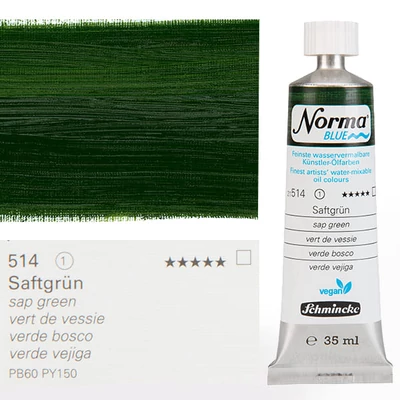 Vegánska olejová farba na vodnej báze Schmincke Norma Blue, 35 ml - 514, sap green
