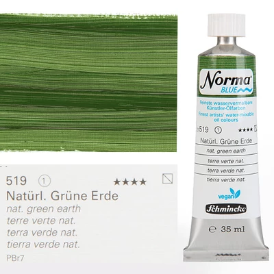Vegánska olejová farba na vodnej báze Schmincke Norma Blue 35 ml - 519, natural green earth