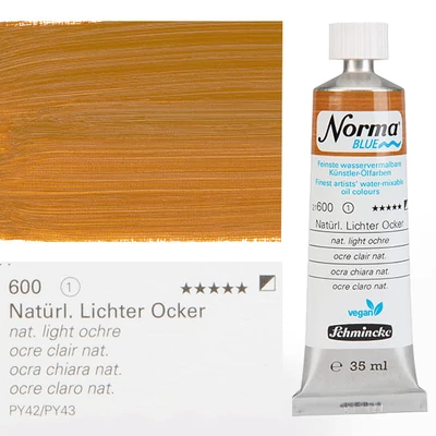 Vegánska olejová farba na vodnej báze Schmincke Norma Blue, 35 ml - 600, natural light ochre