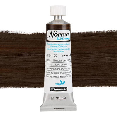 Vegánska olejová farba na vodnej báze Schmincke Norma Blue, 35 ml - 624, natural burnt umber
