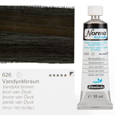 Vegánska olejová farba na vodnej báze Schmincke Norma Blue, 35 ml - 626, vandyke brown