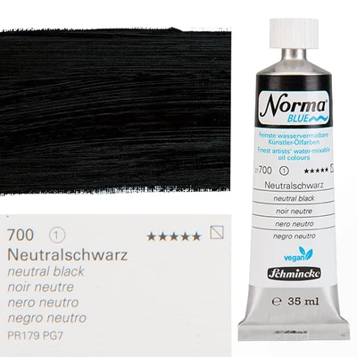 Vegánska olejová farba na vodnej báze Schmincke Norma Blue, 35 ml - 700, neutral black