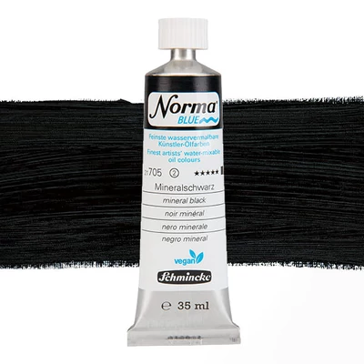 Vegánska olejová farba na vodnej báze Schmincke Norma Blue, 35 ml - 705, mineral black