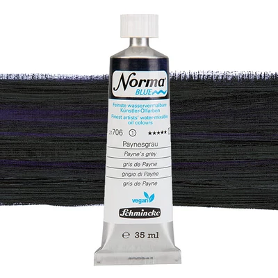 Vegánska olejová farba na vodnej báze Schmincke Norma Blue, 35 ml - 706, payne's grey