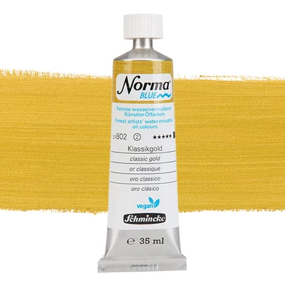Vegánska olejová farba na vodnej báze Schmincke Norma Blue, 35 ml - 802, classic gold