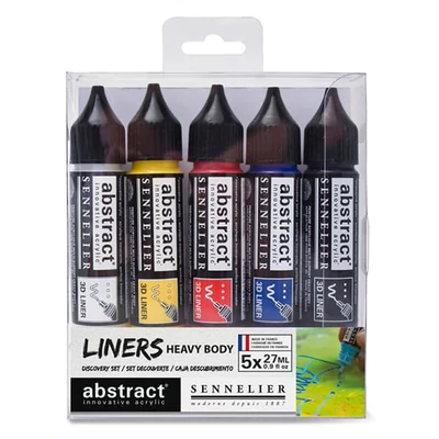 Sada akrylových farieb Sennelier Abstract Liners (farba s 3D efektom), 5-dielna sada Discovery Set