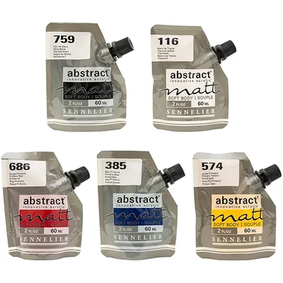 Sada akrylových farieb Sennelier Abstract Matt, 5x60 ml, Primary Set