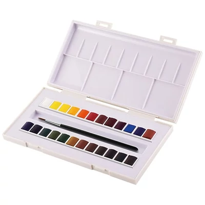 Sada akvarelových farieb Sennelier la petite Aquarelle, 24x1/2 panvičiek + štetec