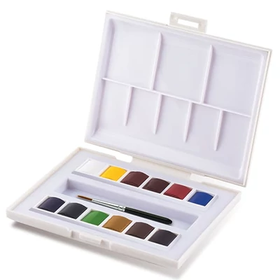 Sada akvarelových farieb Sennelier la petite Aquarelle, 12x1/2 panvičiek + štetec