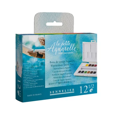 Sada akvarelových farieb Sennelier la petite Aquarelle, 12x1/2 panvičiek + štetec