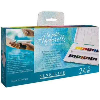 Sada akvarelových farieb Sennelier la petite Aquarelle, 24x1/2 panvičiek + štetec