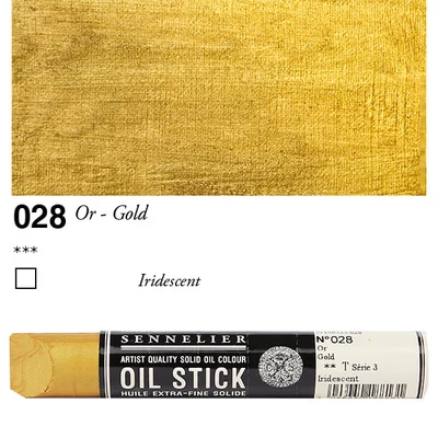 Olejová farba v tvare tyčinky Sennelier Oil Stick, 38 ml - 028, gold