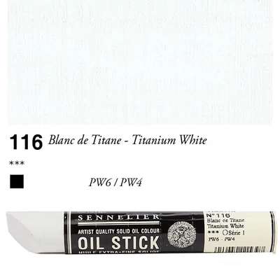 Olejová farba v tvare tyčinky Sennelier Oil Stick, 38 ml - 116, titanium white