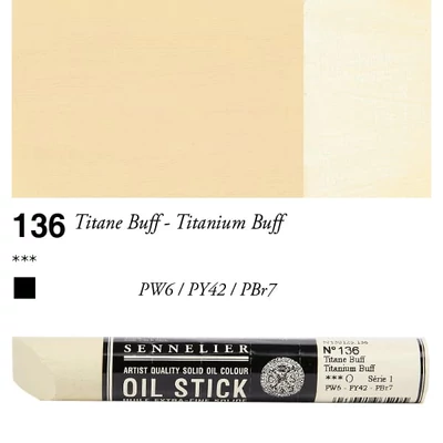 Olejová farba v tvare tyčinky Sennelier Oil Stick, 38 ml - 136, titanium buff