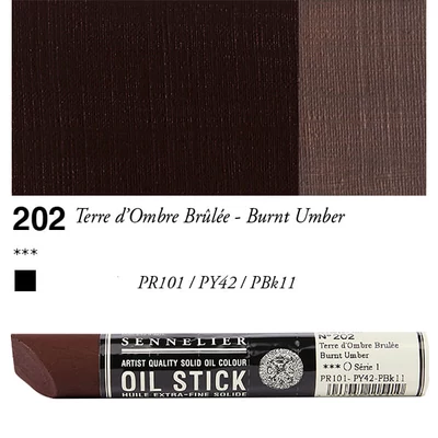 Olejová farba v tvare tyčinky Sennelier Oil Stick, 38 ml - 202, burnt umber