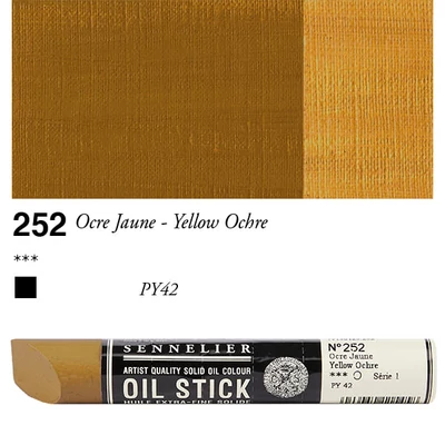 Olejová farba v tvare tyčinky Sennelier Oil Stick, 38 ml - 252, yellow ochre