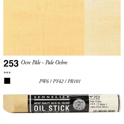 Olejová farba v tvare tyčinky Sennelier Oil Stick, 38 ml - 253, pale ochre