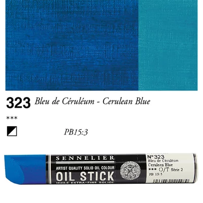 Olejová farba v tvare tyčinky Sennelier Oil Stick, 38 ml - 323, cerulean blue