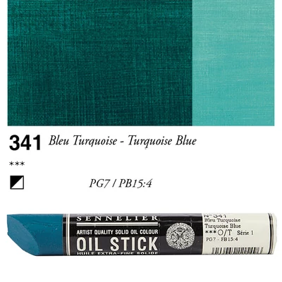Olejová farba v tvare tyčinky Sennelier Oil Stick, 38 ml - 341, turquoise blue