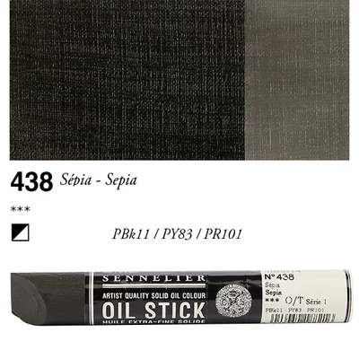 Olejová farba v tvare tyčinky Sennelier Oil Stick, 38 ml - 438, sepia