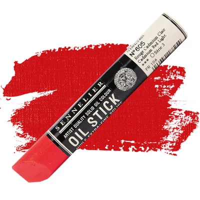 Olejová farba v tvare tyčinky Sennelier Oil Stick, 38 ml - 605, cadmium red light