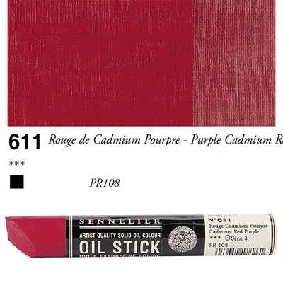 Olejová farba v tvare tyčinky Sennelier Oil Stick, 38 ml - 611, purple cadmium red