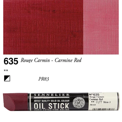 Olejová farba v tvare tyčinky Sennelier Oil Stick, 38 ml - 635, carmine red