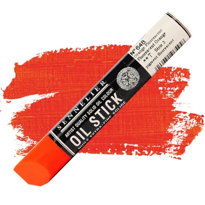 Olejová farba v tvare tyčinky Sennelier Oil Stick, 38 ml - 648, fluorescent orange