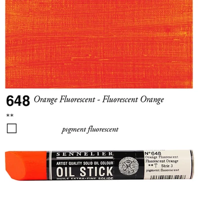 Olejová farba v tvare tyčinky Sennelier Oil Stick, 38 ml - 648, fluorescent orange