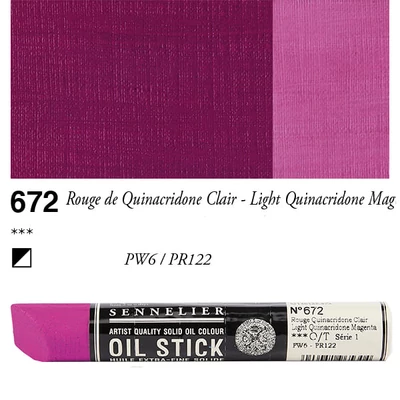 Olejová farba v tvare tyčinky Sennelier Oil Stick, 38 ml - 672, light quinacridone magenta