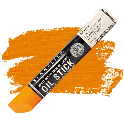 Olejová farba v tvare tyčinky Sennelier Oil Stick, 38 ml - 687, kadmium orange