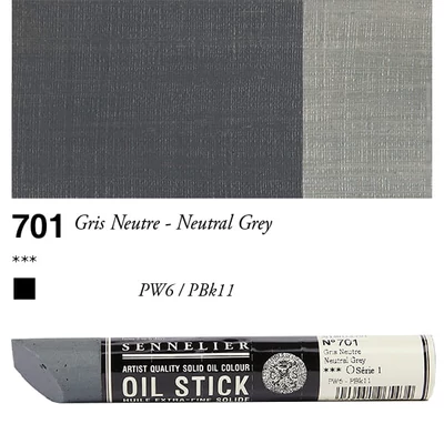 Olejová farba v tvare tyčinky Sennelier Oil Stick, 38 ml - 701, neutral grey