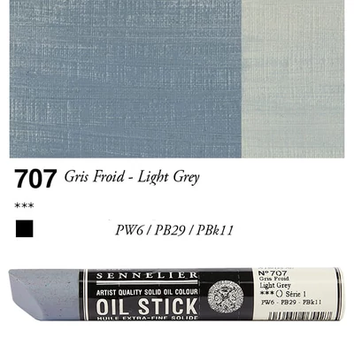 Olejová farba v tvare tyčinky Sennelier Oil Stick, 38 ml - 707, light grey