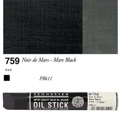 Olejová farba v tvare tyčinky Sennelier Oil Stick, 38 ml - 759, mars black