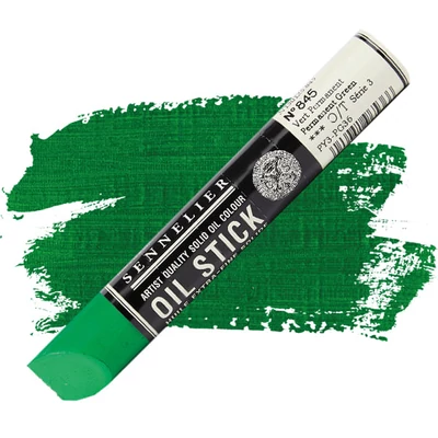 Olejová farba v tvare tyčinky Sennelier Oil Stick, 38 ml - 845, permanent green