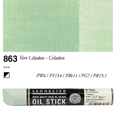Olejová farba v tvare tyčinky Sennelier Oil Stick, 38 ml - 863, celadon