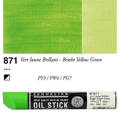 Olejová farba v tvare tyčinky Sennelier Oil Stick, 38 ml - 871, bright yellow green
