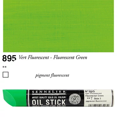 Olejová farba v tvare tyčinky Sennelier Oil Stick, 38 ml - 895, fluorescent green