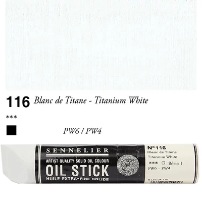 Olejová farba v tvare tyčinky Sennelier Oil Stick, 96 ml - 116, titanium white