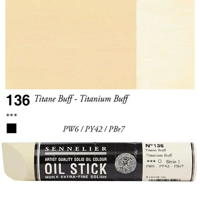 Olejová farba v tvare tyčinky Sennelier Oil Stick, 96 ml - 136, titanium buff