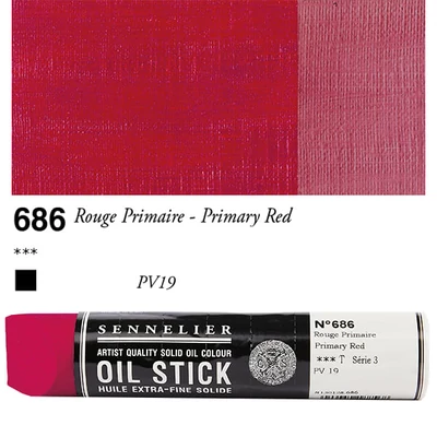Olejová farba v tvare tyčinky Sennelier Oil Stick, 96 ml - 686, primary red