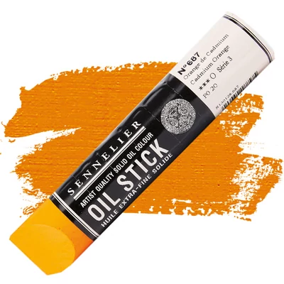 Olejová farba v tvare tyčinky Sennelier Oil Stick, 96 ml - 687, cadmium orange