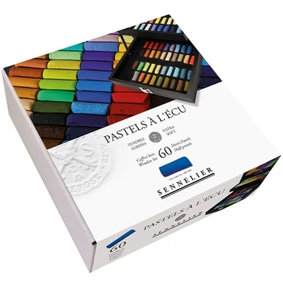 Sada suchých pastelov Sennelier - 60x1/2 ks, v drevenej krabičke