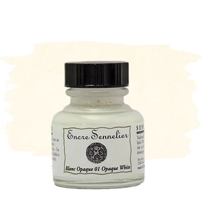 Kresliaci tuš Sennelier, 30 ml - 001, opaque white