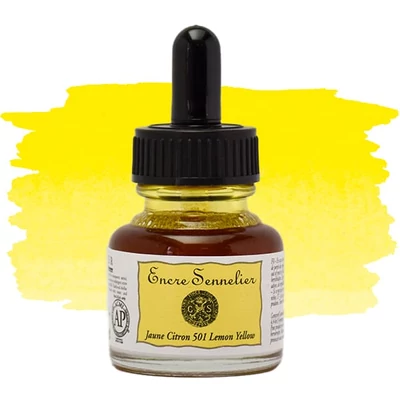 Kresliaci tuš Sennelier, 30 ml  - 501, lemon yellow