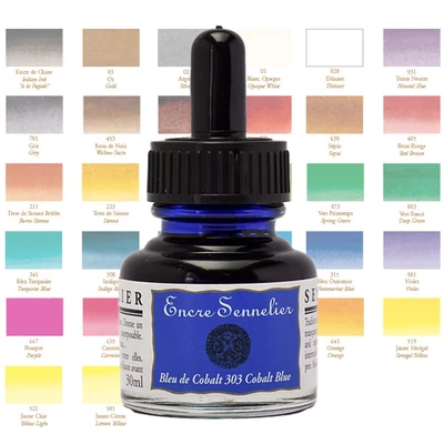 Kresliaci tuš Sennelier, 30 ml - v rôznych farbách