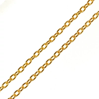 Kovová retiazka na výrobu šperkov, 2 m - zlatá farba, 2x1,5 mm