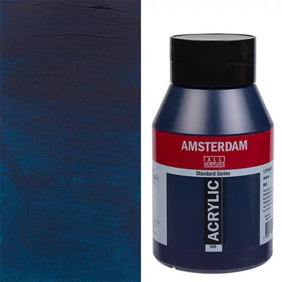 Akrylová farba Talens Amsterdam, 1000 ml - 566, prussian blue (phthalo)