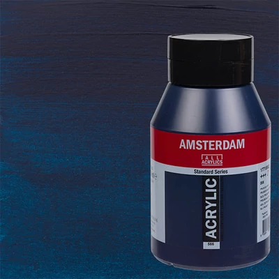 Akrylová farba Talens Amsterdam, 1000 ml - 566, prussian blue (phthalo)