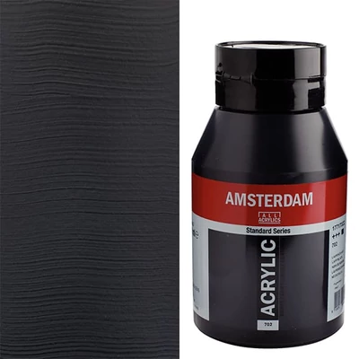 Akrylová farba Talens Amsterdam, 1000 ml - 702, lamp black